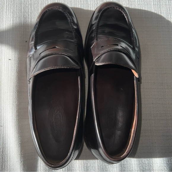 Tod's Penny Loafers Brown Leather Men's Size US 9M - Picture 11 of 14